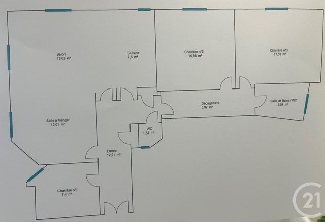 Appartement F4 à vendre - 4 pièces - 104,49 m2 - Nice - 06 - PROVENCE-ALPES-COTE-D-AZUR